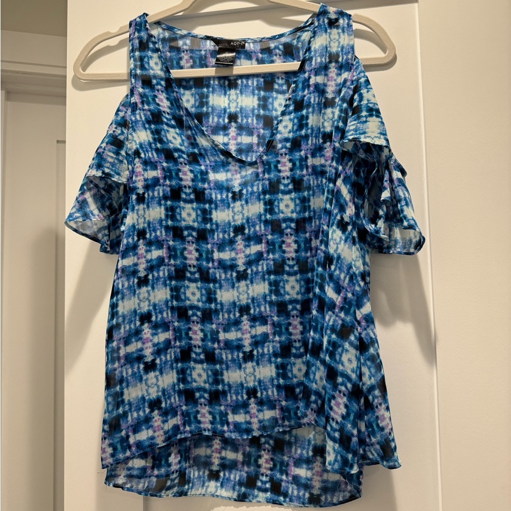 Aqua Cold Shoulder Top - Size M
